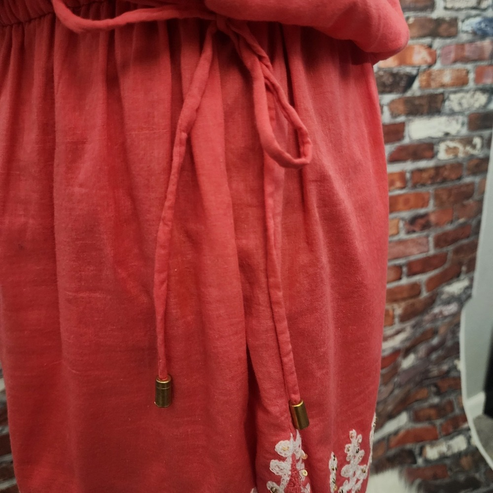 CYNTHIA ROWLEY Swim CoverUp Dress L Strapless Sequin Embroidered‎ Boho Cottage - Picture 8 of 15